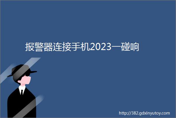 报警器连接手机2023一碰响