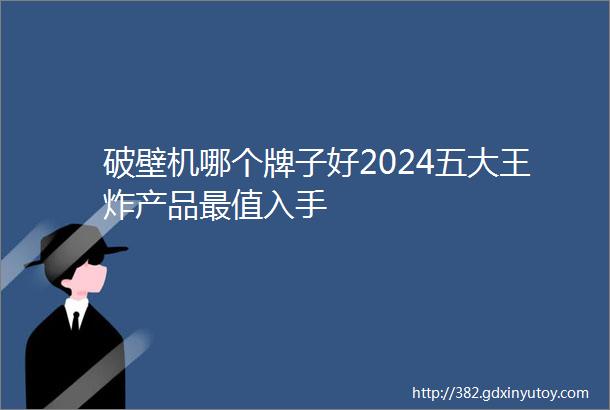 破壁机哪个牌子好2024五大王炸产品最值入手