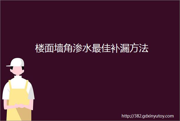 楼面墙角渗水最佳补漏方法